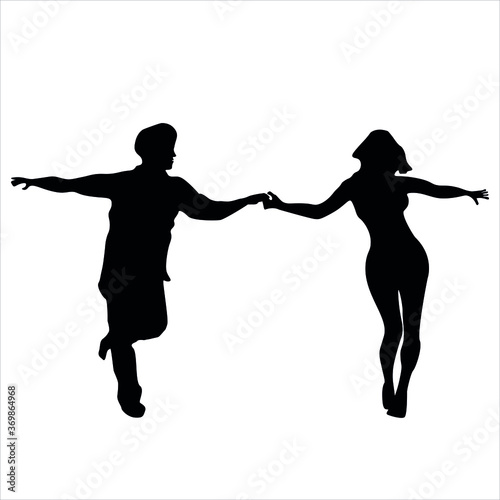 dancing couple silhouette vector salsa music dance illustration