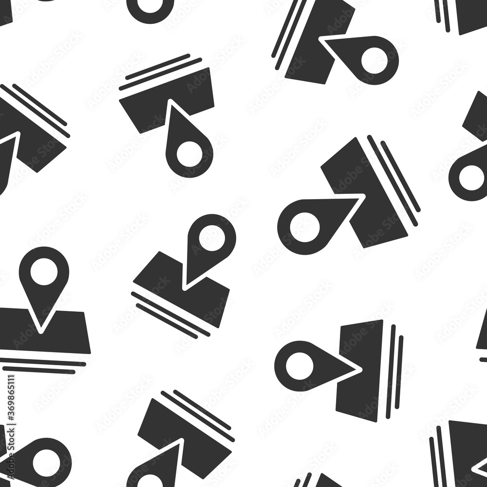 Map pin icon in flat style. gps navigation vector illustration on white isolated background. Locate position seamless pattern business concept. Map pin icon in flat style. gps navigation vector illustration on white isolated background. Locate position seamless pattern business concept.