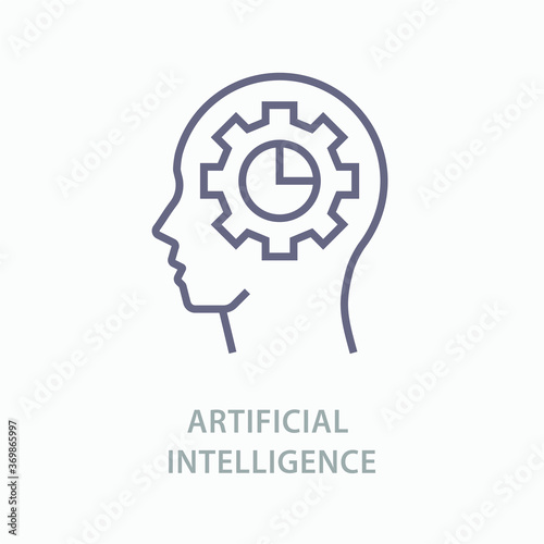 Artificial intelligence icon. Black vector illustration.
