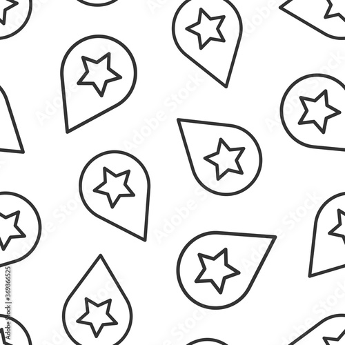 Map pin icon in flat style. gps navigation vector illustration on white isolated background. Locate position seamless pattern business concept.