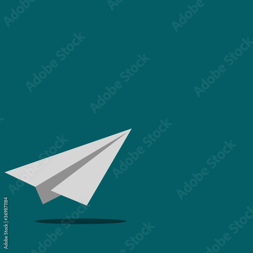 origami paper airplane on white background. vector illustration