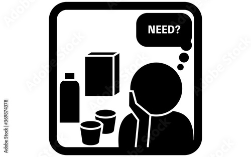 何を買うか考えている人のアイコンイラスト