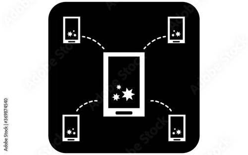 接触確認アプリの使用を勧めるアイコンイラスト