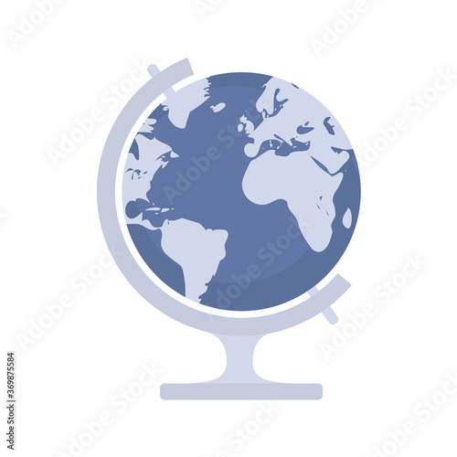Geography flat icon. Globe illustration. Vector.
