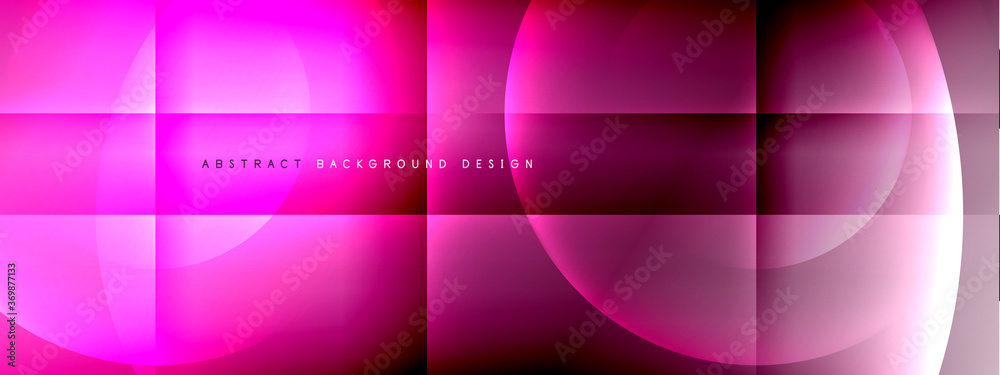 Fototapeta premium Vector abstract background - circle and cross on fluid gradient with shadows and light effects. Techno or business shiny design templates for text
