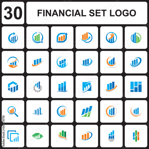 financial set logo , financial arrow set logo