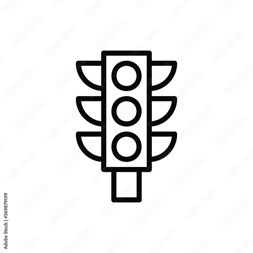 Traffic Light Icon Logo Vector Isolated. Public Transportation Icon Set. Editable Stroke and Pixel Perfect.