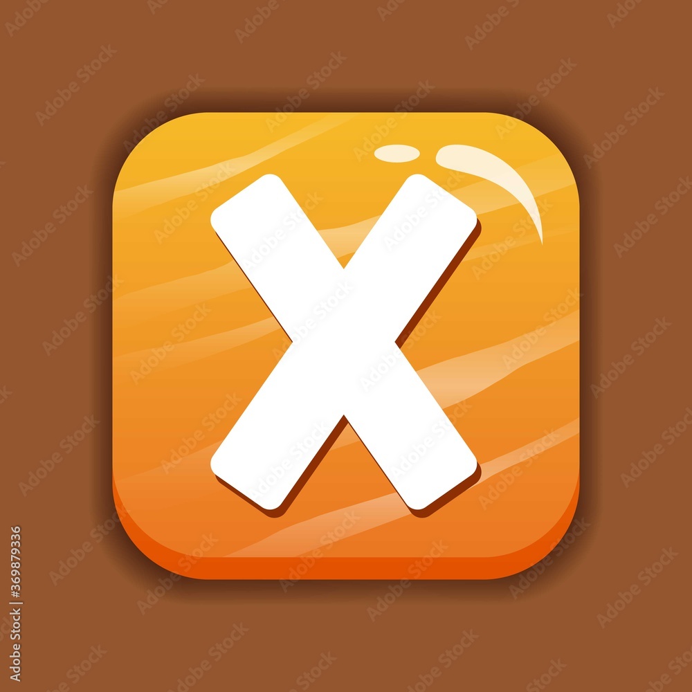 Obraz premium yellow glossy button. For game and app. Button vector design