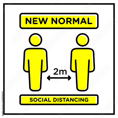 Social Distancing sign. Social Distancing sign and symbol. Keep 2 meter of social distancing. Mandatory and regulatory signs Vector. Maintain social distancing. Keep safe distance.