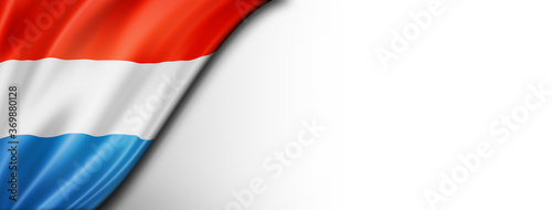 Photography luxembourg flag  isolated on a white banner background