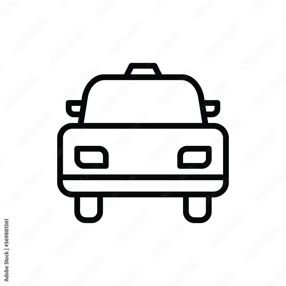 Car, Taxi, Police Car Icon Logo Vector Isolated. Public Transportation Icon Set. Editable Stroke and Pixel Perfect.