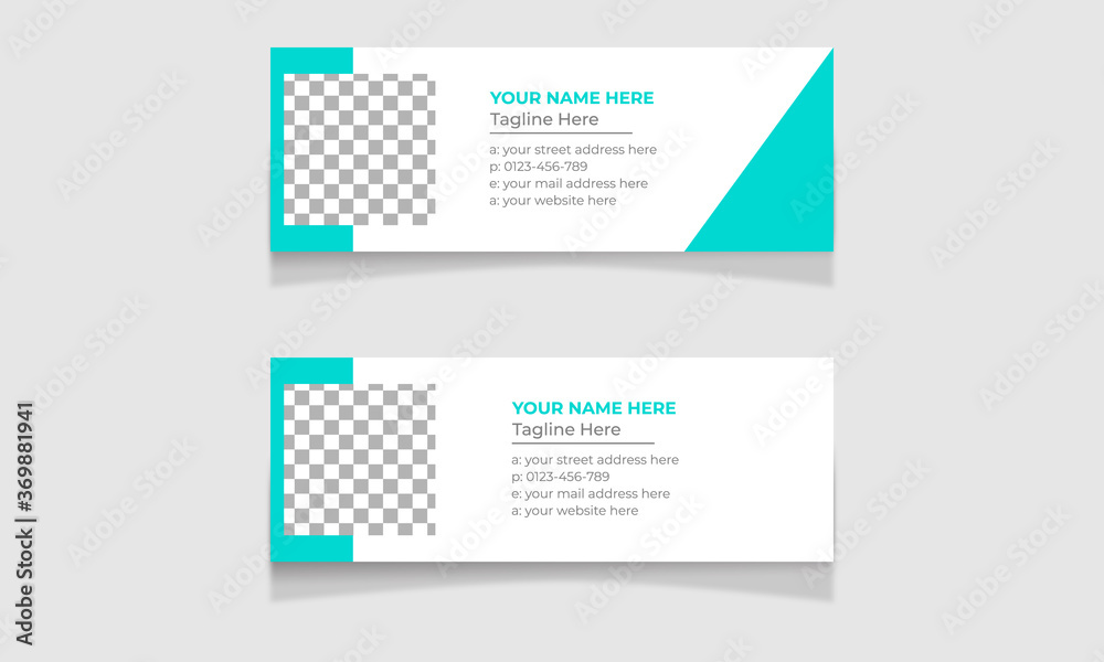 Flat and Modern Business Email Signature Template. Business user internet contact illustration Flat and Modern Business Email Signature Template. Business user internet contact illustration