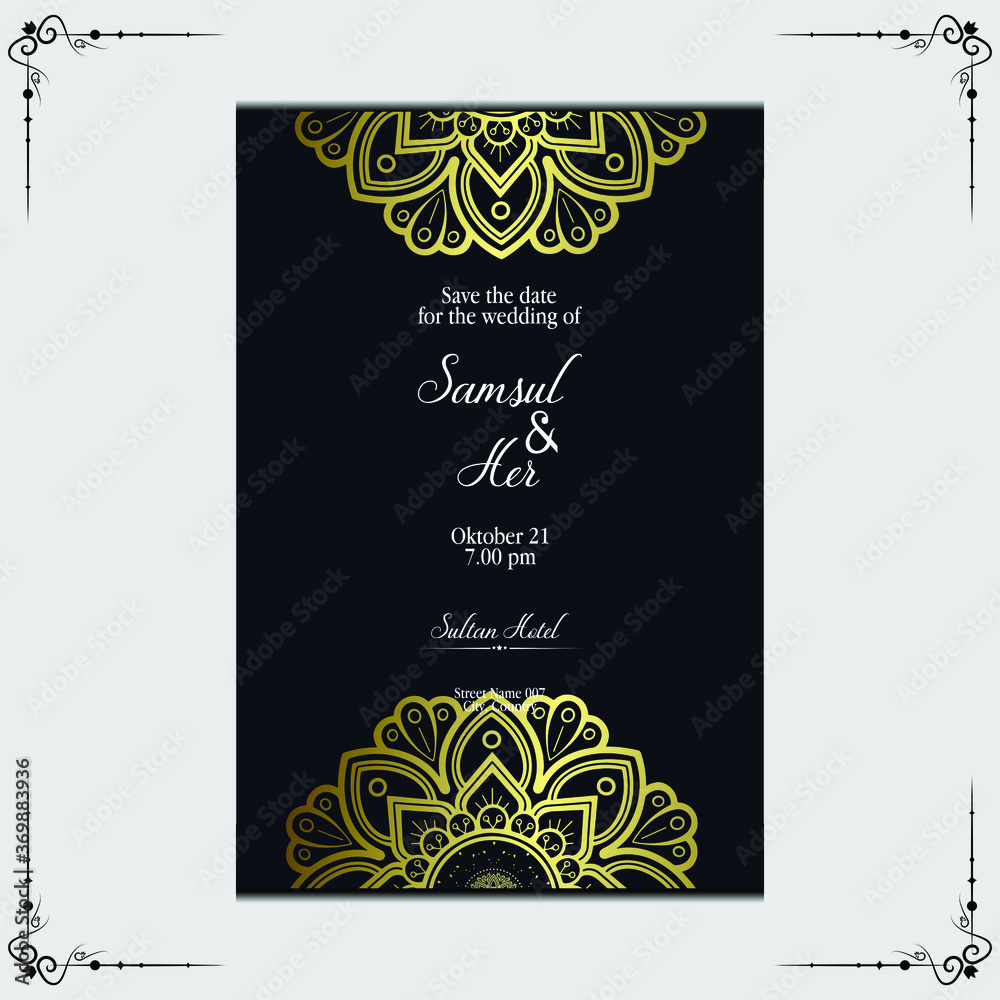 Mandala template with elegant, classic elements. Great for invitation, flyer, menu, brochure, background Premium Vector