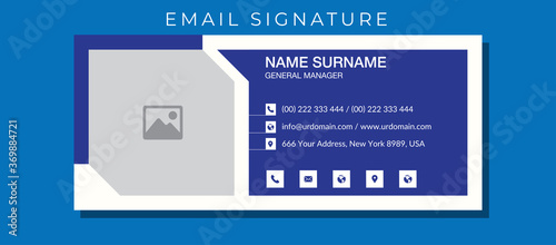 Email signature with an author photo place modern and minimal background