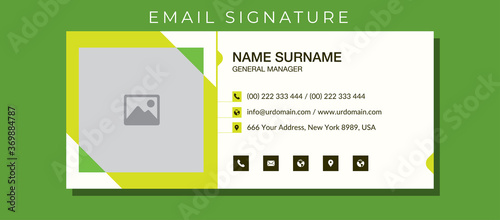 Email signature with an author photo place modern and minimal background