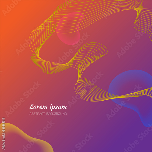 dynamic linear wave background, geometric abstract, colorful, minimalistic style, space wallpaper, template for website cover poster banner brochure, flat vector graphic design
