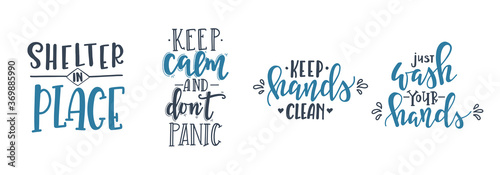 CoronaVirus Covid-19 letterings and other elements. Vector illustration