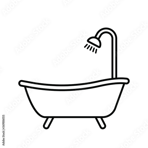 bathtub line icon vector