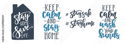 CoronaVirus Covid-19 letterings and other elements. Vector illustration