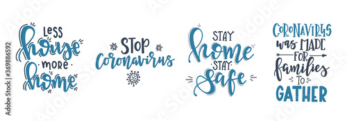 CoronaVirus Covid-19 letterings and other elements. Vector illustration