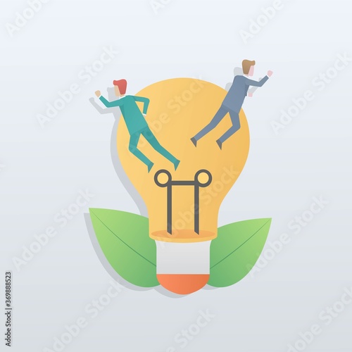 Freedom of thought idea ,lightbulb,Symbol of creativity, inspiration, imagination, innovation,Vector illustration.