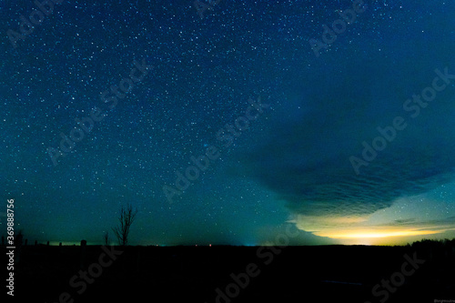 night country landscape. a sky full of stars