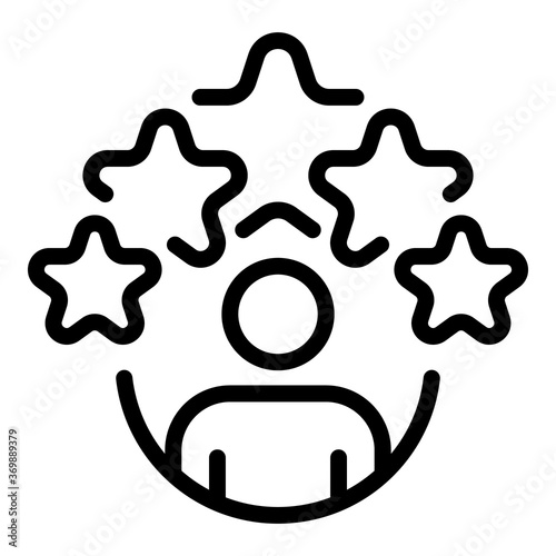 Five stars service icon. Outline five stars service vector icon for web design isolated on white background