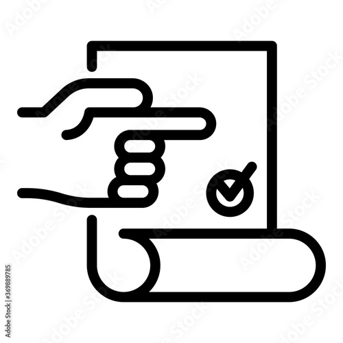 License icon. Outline license vector icon for web design isolated on white background