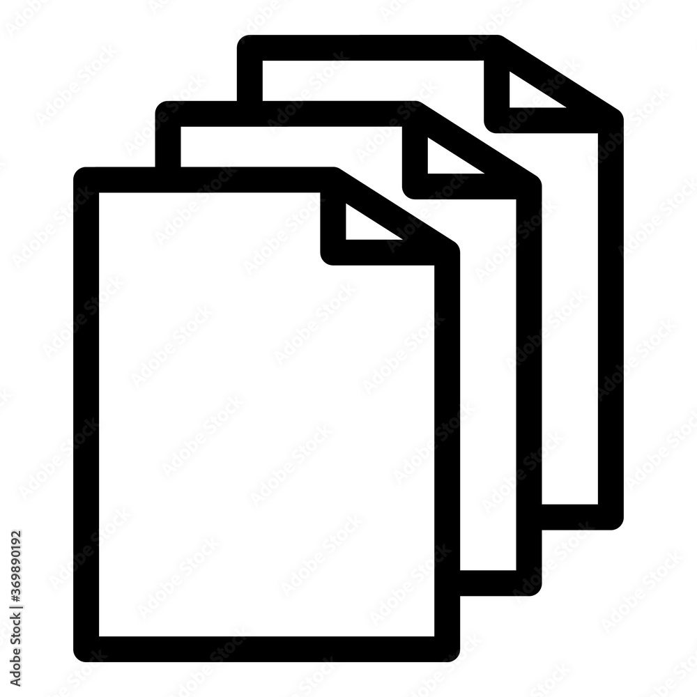 Office documents icon. Outline office documents vector icon for web design isolated on white background Office documents icon. Outline office documents vector icon for web design isolated on white background