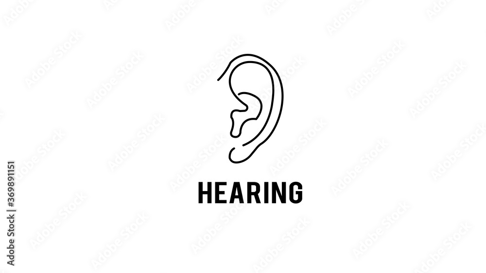 ear icon on white background illustation ear icon on white background illustation