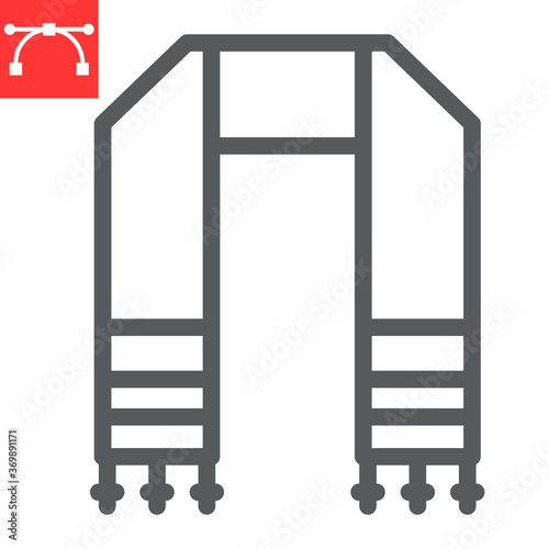 Hebrew tallit line icon, rosh hashanah and hanukkah, jewish tallit sign vector graphics, editable stroke linear icon, eps 10.