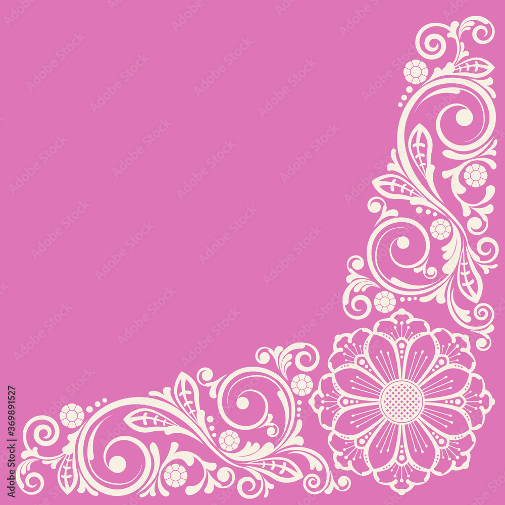 abstract floral ornament with decorative flowers for design