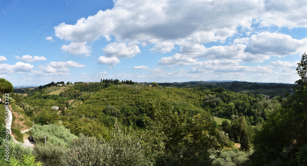 Panoramic view of the splendid and luxuriant countryside of Siena. Tuscany, Italy Panoramic view of the splendid and luxuriant countryside of Siena. Tuscany, Italy