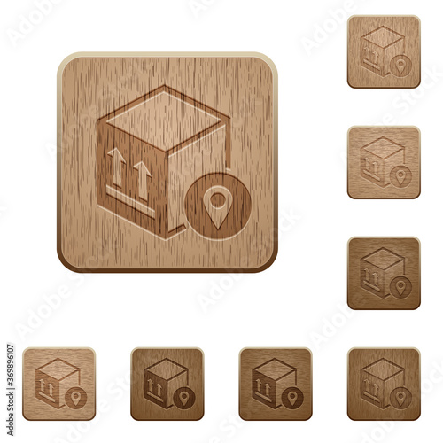Package tracking wooden buttons