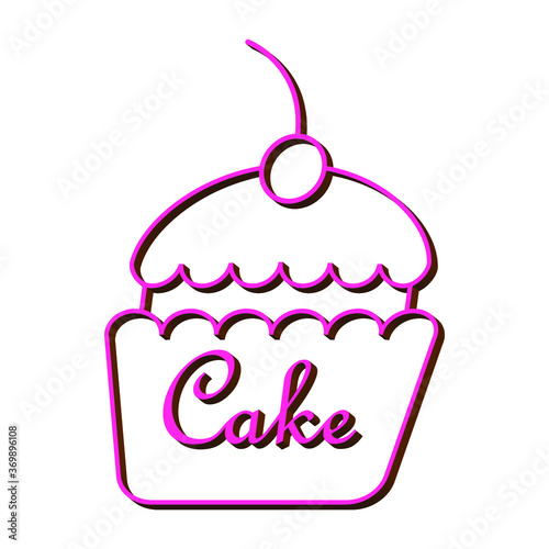 Cake on a white background 3d, vector