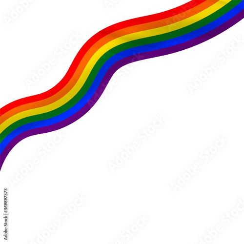 Flag LGBT icon, ribbon. Template design, vector illustration. Love wins. LGBT logo symbol in rainbow colors. Gay pride collection.