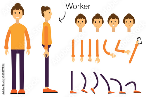 
The character of the employee. The character is ready for animation. Gait animation.