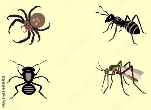 vector illustration of a set of ants