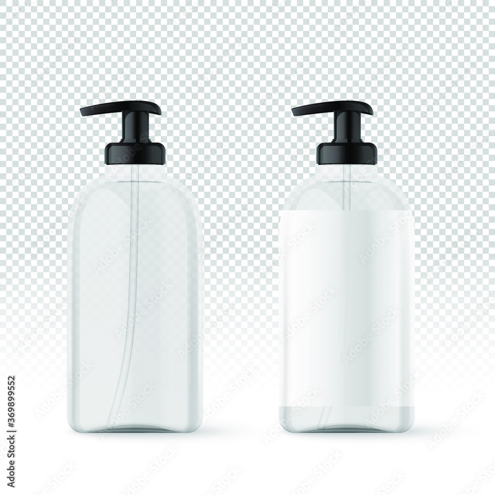 Realistic white transparent cosmetic bottles with label for soap. Cosmetic containers and tubes for cream, shampoo, gel, balsam, conditioner, soap, ointment, toothpaste, lotion. Vector Illustration Realistic white transparent cosmetic bottles with label for soap. Cosmetic containers and tubes for cream, shampoo, gel, balsam, conditioner, soap, ointment, toothpaste, lotion. Vector Illustration