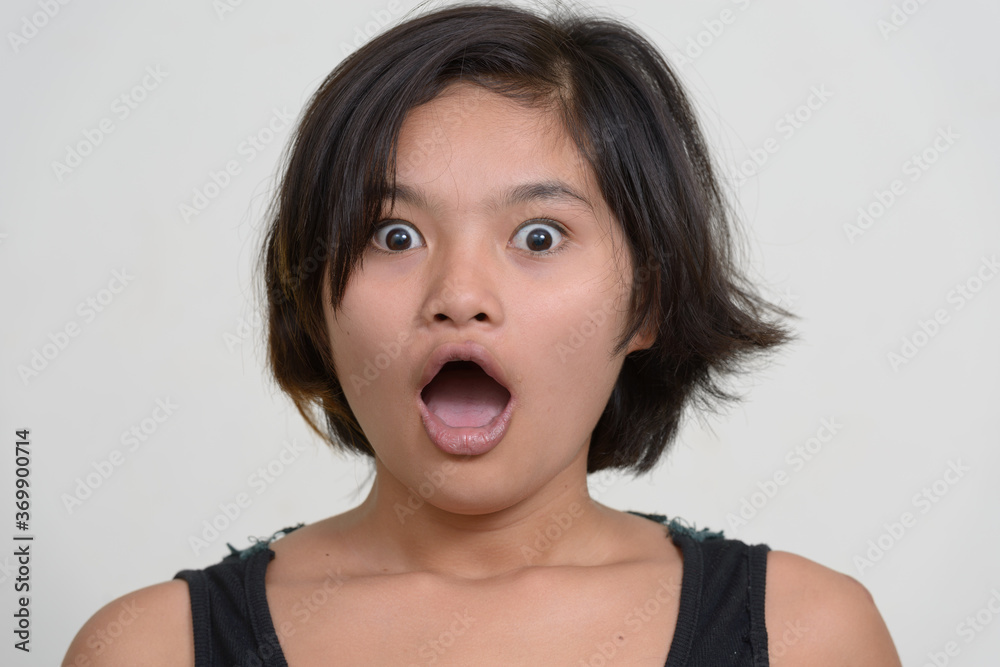 Portrait of young Asian teenage girl with short hair Portrait of young Asian teenage girl with short hair