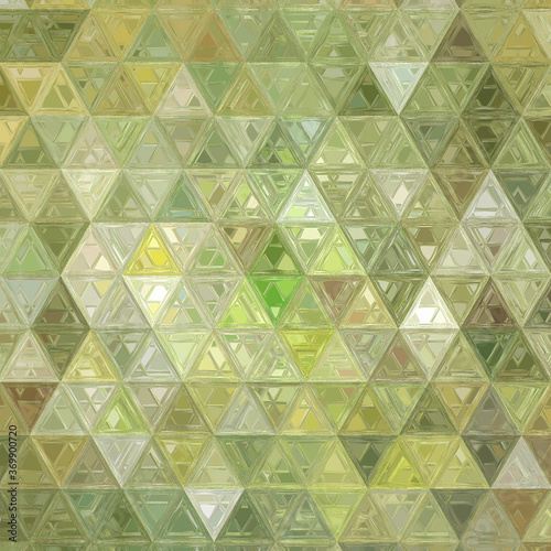 Abstract winter mosaic background in green natural colors.