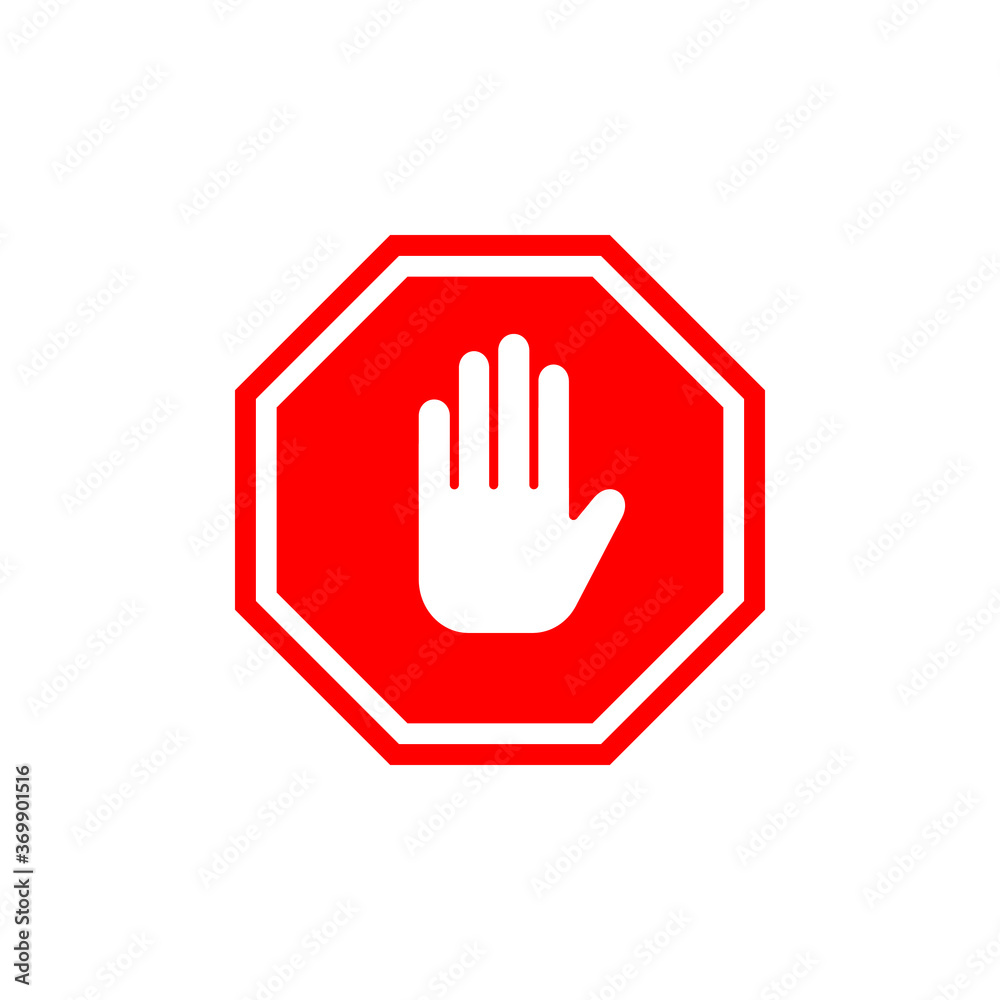 Fototapeta premium stop sign red color vector eps