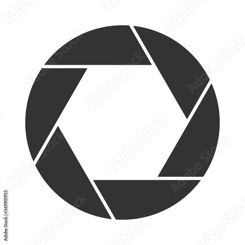 Shutter icon. Photography or video theme. Simple flat vector icon