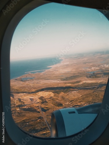 view from the window of airplane