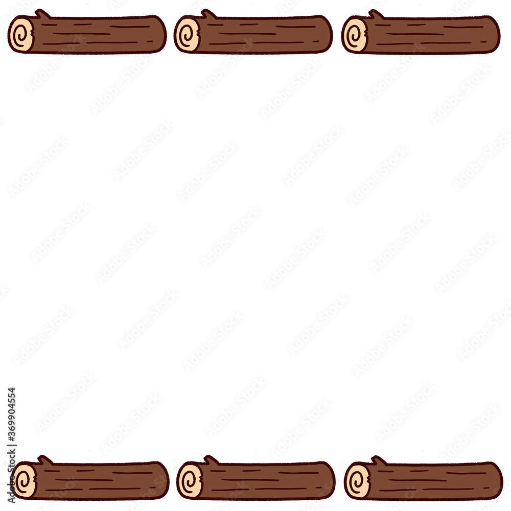 かわいい丸太フレーム 上下 Stock イラスト Adobe Stock