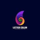 Vector Logo Illustration Letter Color Gradient Colorful Style.