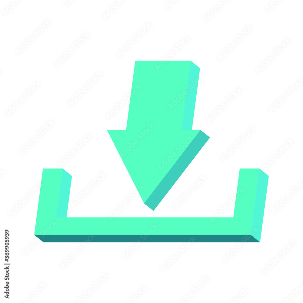 Blue download sign on a white background 3d, vector Blue download sign on a white background 3d, vector