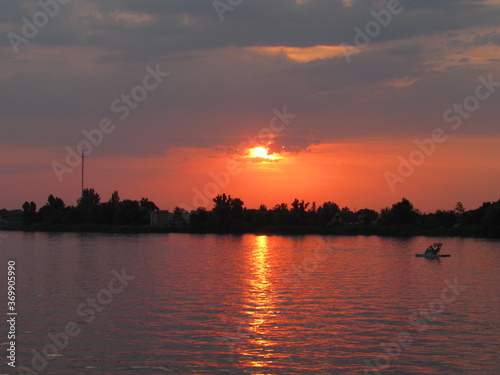 sunset over the river