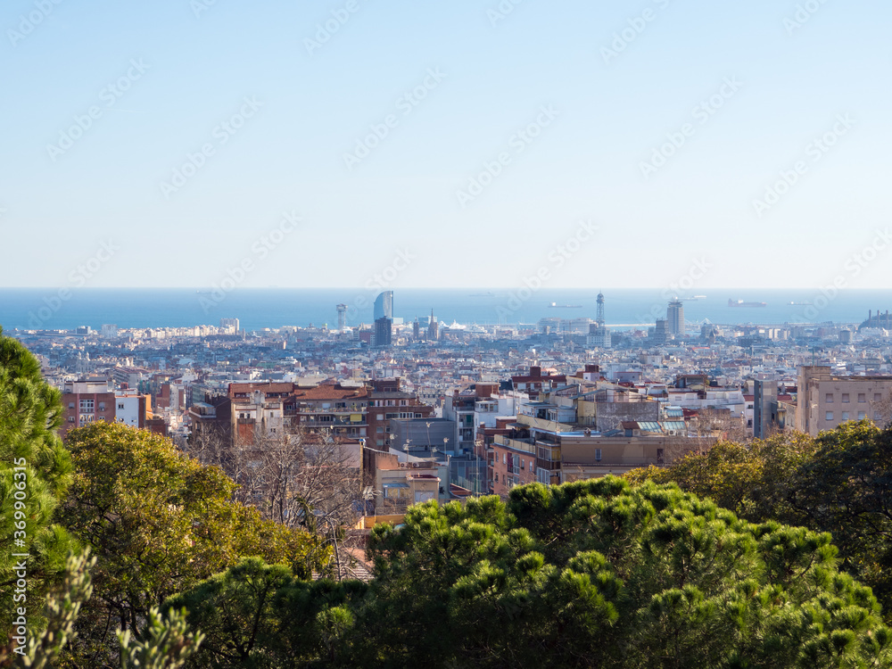 view at Barcelona from parc güell