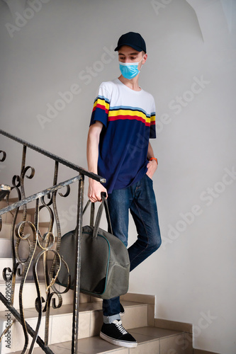 Man going on a safe journey during the pandemic